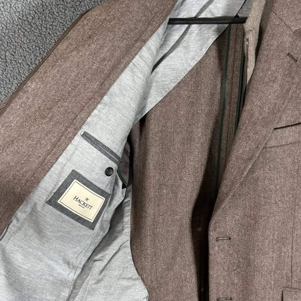 Hackett London Mayfair Wool Herringbone Blazer 2 in 1 Sport Coat - Men's Size 42